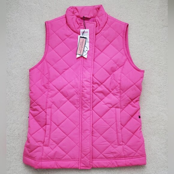 NWT Vineyard Vines Quilted Mountain Weekend Vest in Fuschia Pink szXS - Picture 10 of 16